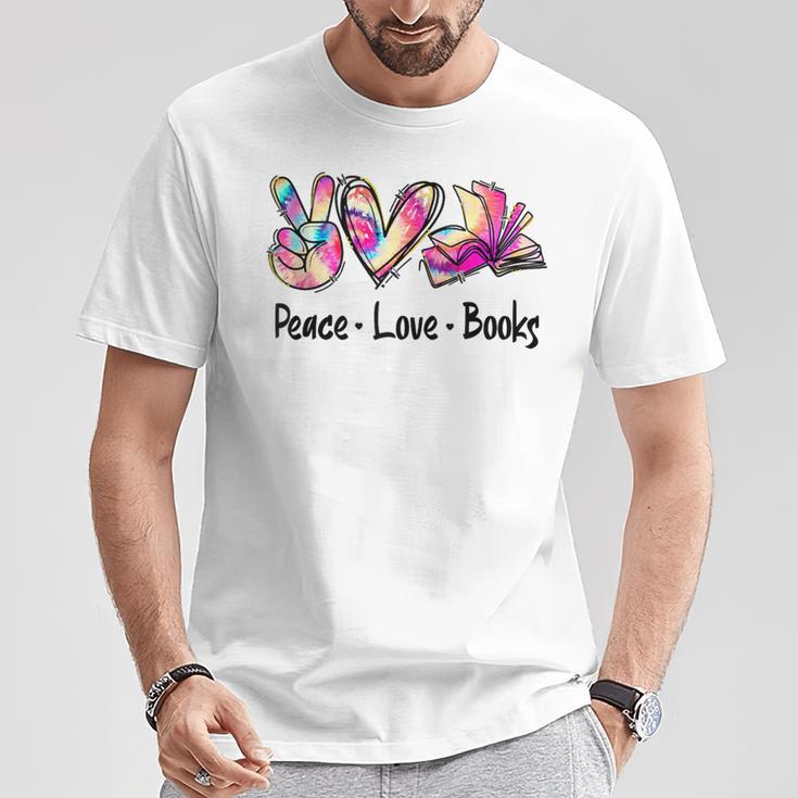 Peace Love Books Librarian Teacher Life Book Library Tie Dye T-Shirt Unique Gifts Peace Love Books Librarian Teacher Life Book Library Tie Dye T-Shirt Unique Gifts
