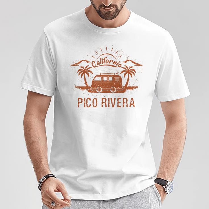 Pico Rivera Ca カリフォルニア レトロ ビンテージ サーフィン ビーチ 長袖tシャツ Tシャツ 面白い贈り物