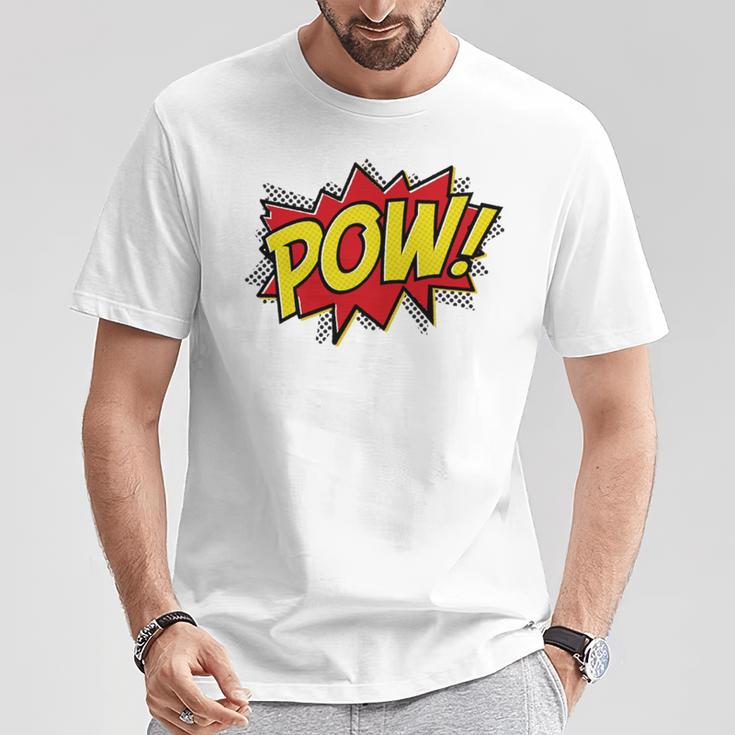 POW Comic Book Font Action Hero BAM BANG BOOM POW T-Shirt Unique Gifts