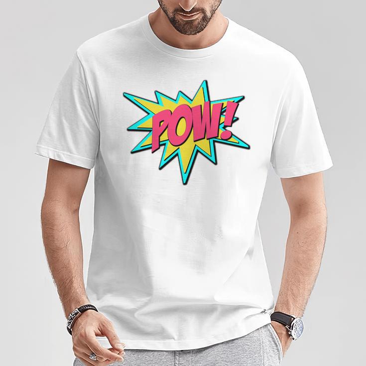 Pow Retro Comic Book Art Superhero Bubble Premium T-Shirt Unique Gifts