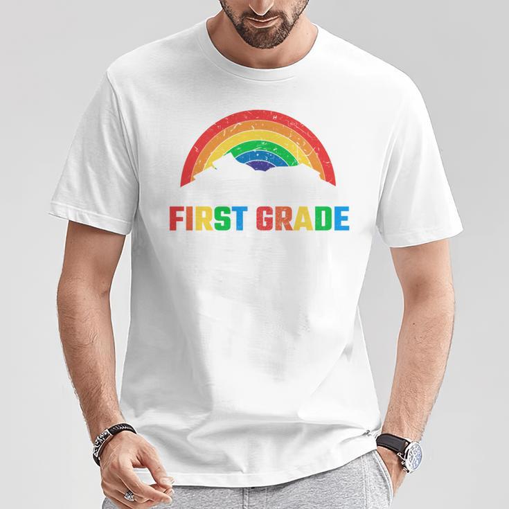 Rainbow Colors First Grade Squad Reading Book Graphic T-Shirt Unique Gifts