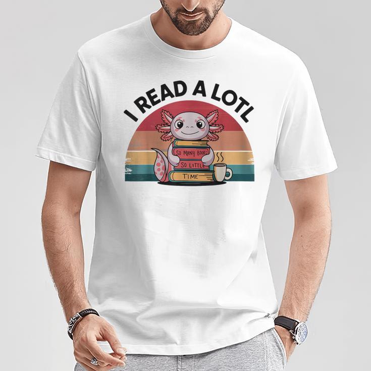 I Read Alotl Axolotl Retro Reading Books Lover Vintage T-Shirt Unique Gifts