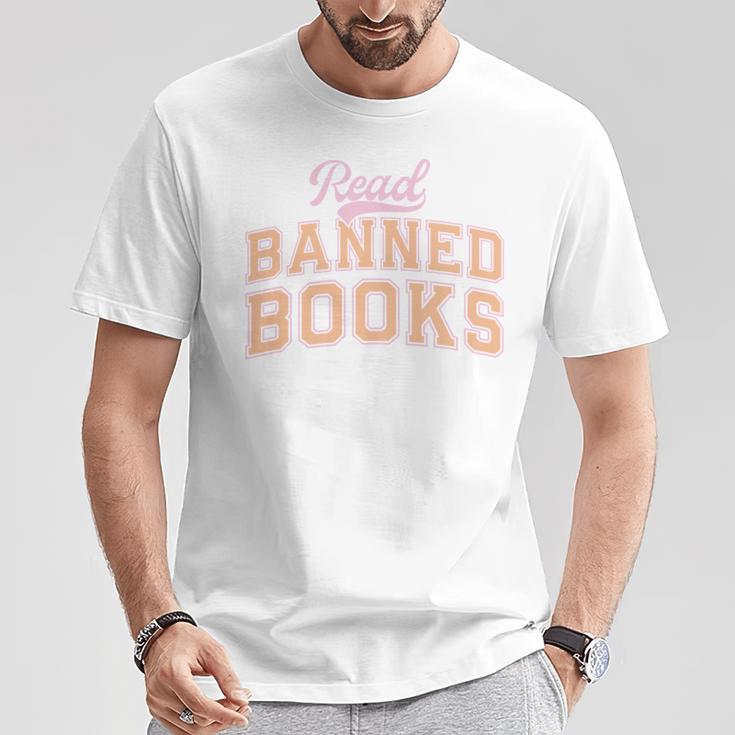 Read Banned Books Retro Varsity Aesthetic Reading T-Shirt Unique Gifts Read Banned Books Retro Varsity Aesthetic Reading T-Shirt Unique Gifts
