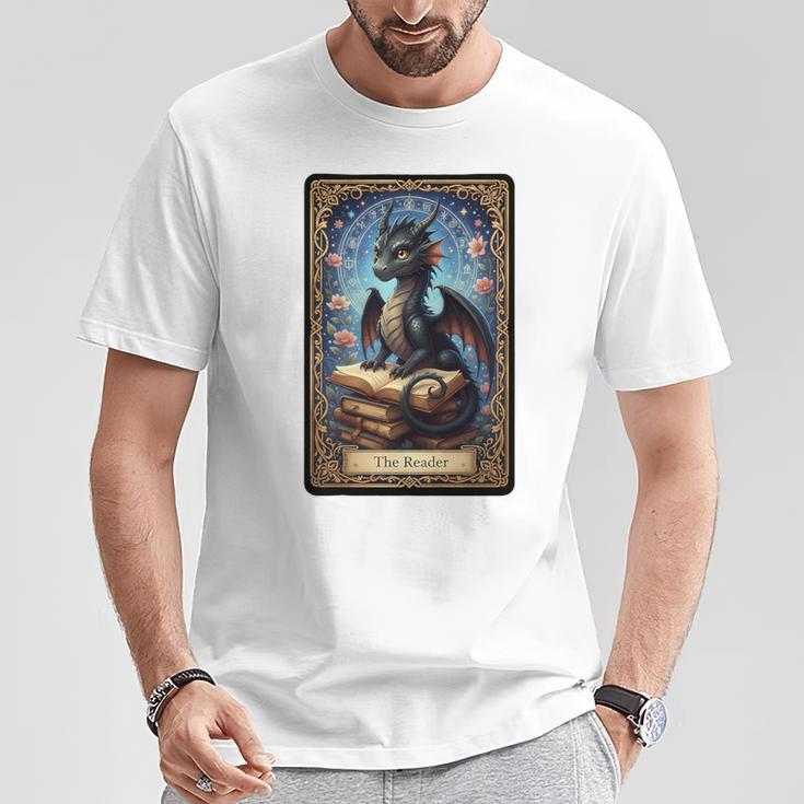 The Reader Dragon Fantasy Book Lover Tarot Card Premium Tri-Blend T-Shirt Unique Gifts