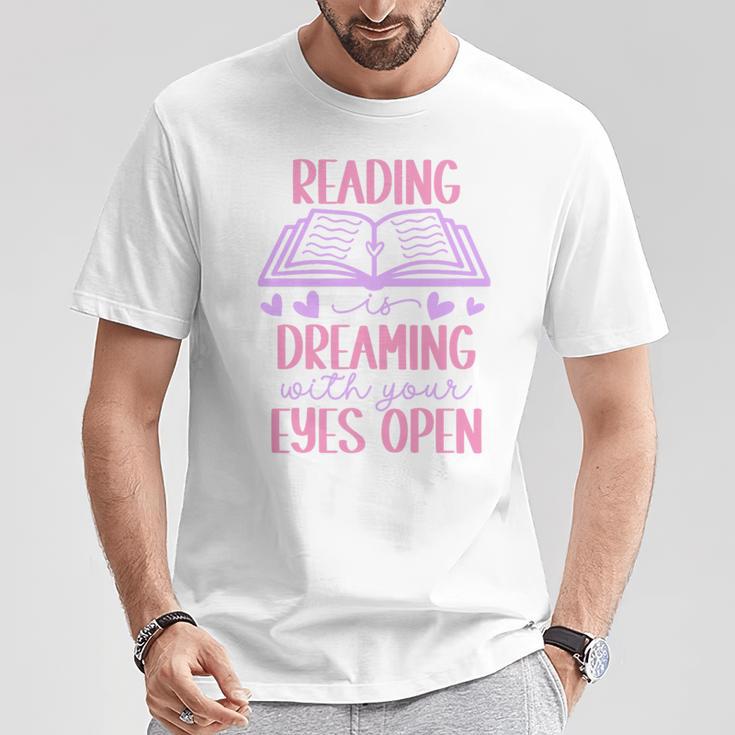 Reading Is Dreaming With Your Eyes Open Cute Quote Books Premium Tri-Blend T-Shirt Unique Gifts Reading Is Dreaming With Your Eyes Open Cute Quote Books Premium Tri-Blend T-Shirt Unique Gifts