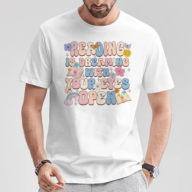 Reading Is Dreaming With Your Eyes Open Librarian Book Lover T-Shirt Unique Gifts Reading Is Dreaming With Your Eyes Open Librarian Book Lover T-Shirt Unique Gifts