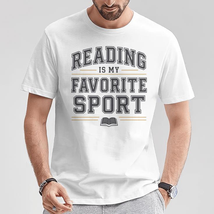Reading Is My Favorite Sport Bookish Book Nerds Bookworms T-Shirt Unique Gifts