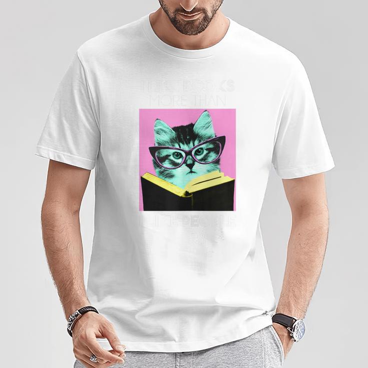 Reading Kitty I Like Books T-Shirt Unique Gifts