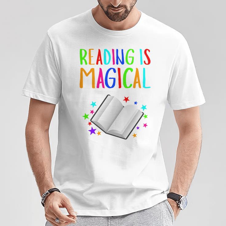 Reading Is Magical I Love To Read Book Lovers Teacher T-Shirt Unique Gifts