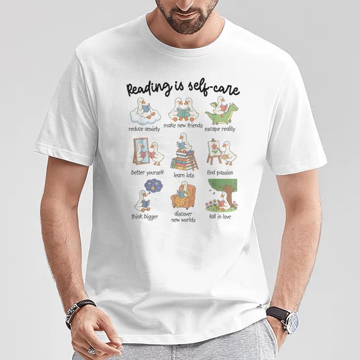 Reading Is Self-Care Silly-Goose Reading Book Bookish Reader T-Shirt Unique Gifts Reading Is Self-Care Silly-Goose Reading Book Bookish Reader T-Shirt Unique Gifts