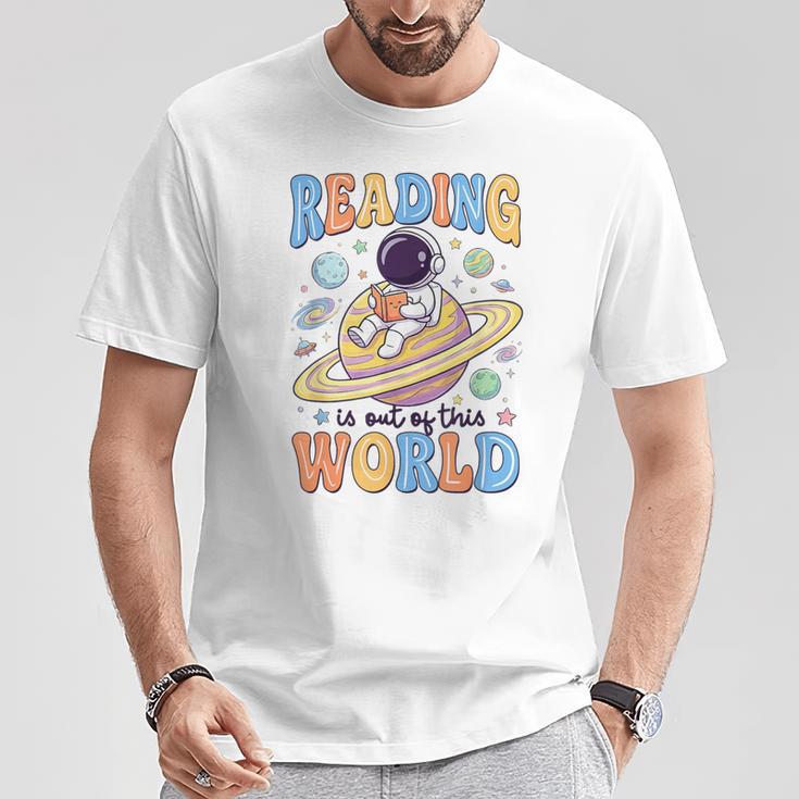 Reading Out Of The World Book Lover Reading Boys Girls Kids T-Shirt Unique Gifts