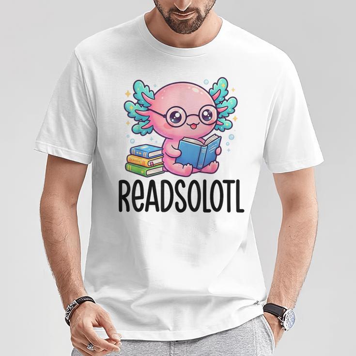 Readsolotl Cute Axolotl Reading Book Kawaii Pink Aesthetic T-Shirt Unique Gifts Readsolotl Cute Axolotl Reading Book Kawaii Pink Aesthetic T-Shirt Unique Gifts