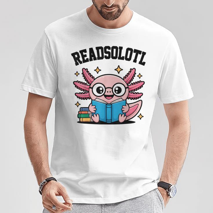 Readsolotl Pink Kawaii Axolotl Book Lover Reading T-Shirt Unique Gifts Readsolotl Pink Kawaii Axolotl Book Lover Reading T-Shirt Unique Gifts