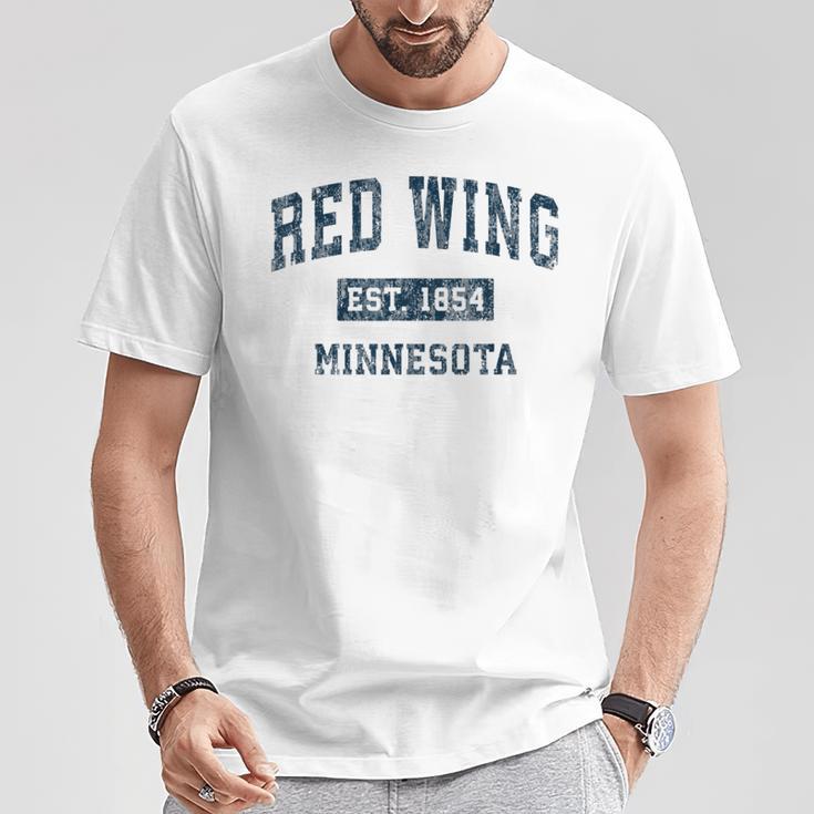 Red Wing ミネソタ Mn ヴィンテージ スポーツデザイン ネイビー プリント Tシャツ 面白い贈り物