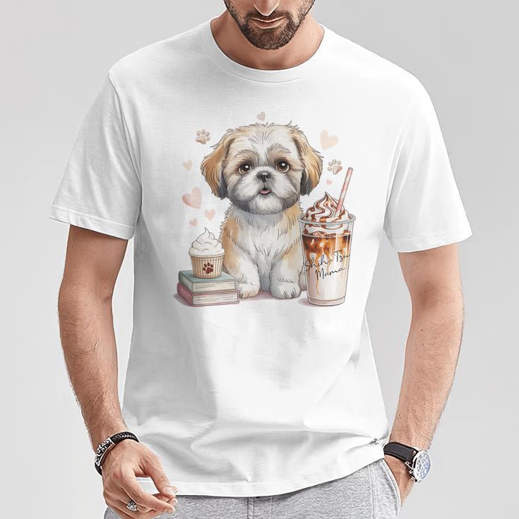 Shih Tzu Treats Books And Coffee Shih-Tzu For Dog Moms Premium Tri-Blend T-Shirt Unique Gifts