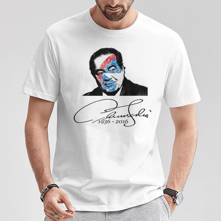 Signature And Bust Antonin Scalia Tshirt Justice Scalia Book T-Shirt Unique Gifts
