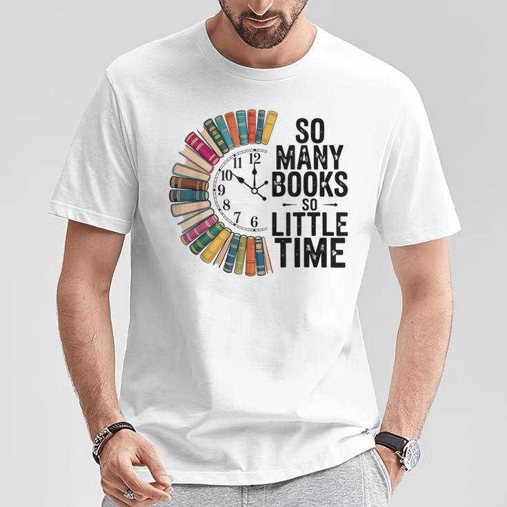 So Many Books Little Time Retro Bookish Book Lover T-Shirt Unique Gifts