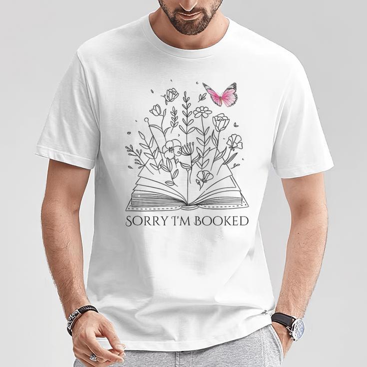 Sorry I'm Booked Book Lover Teachers Librarians T-Shirt Unique Gifts