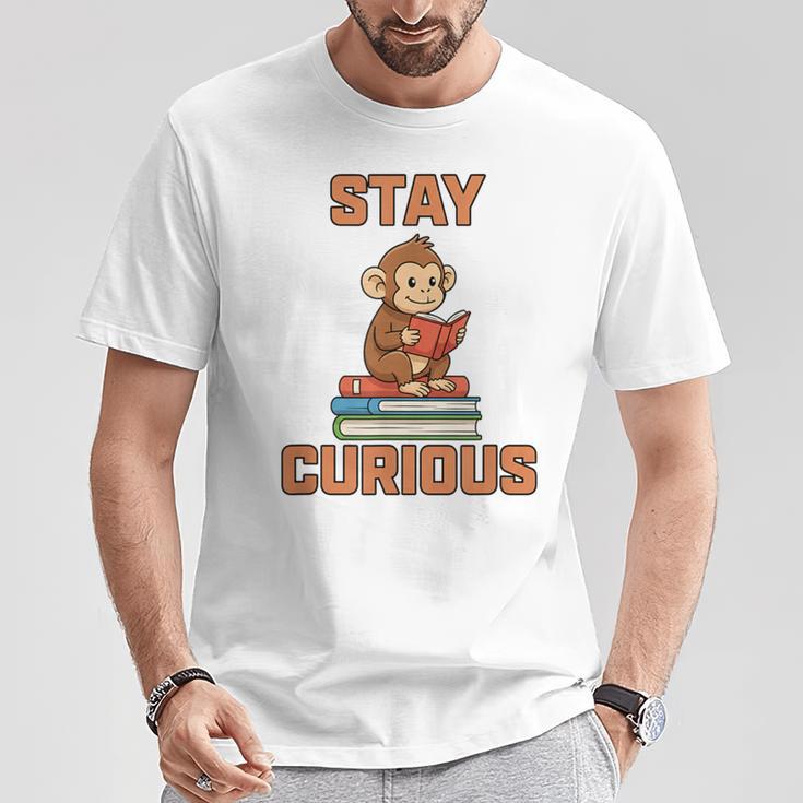 Stay Curious Monkey Reading Kids Book Lover Jungle Animal T-Shirt Unique Gifts Stay Curious Monkey Reading Kids Book Lover Jungle Animal T-Shirt Unique Gifts