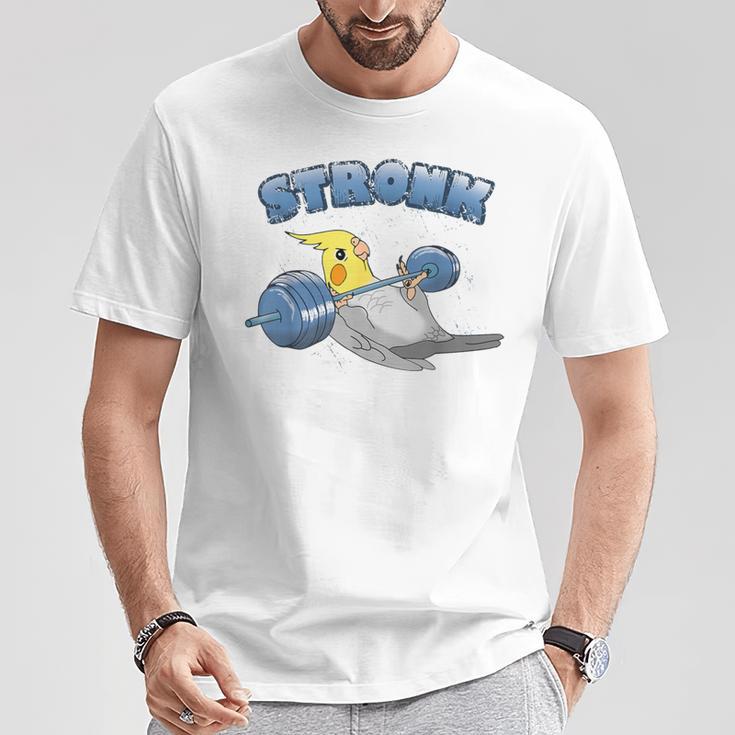 Stronk オカメインコ フィットネス オウム ワークアウト オカメインコ 鳥 ミーム Tシャツ 面白い贈り物