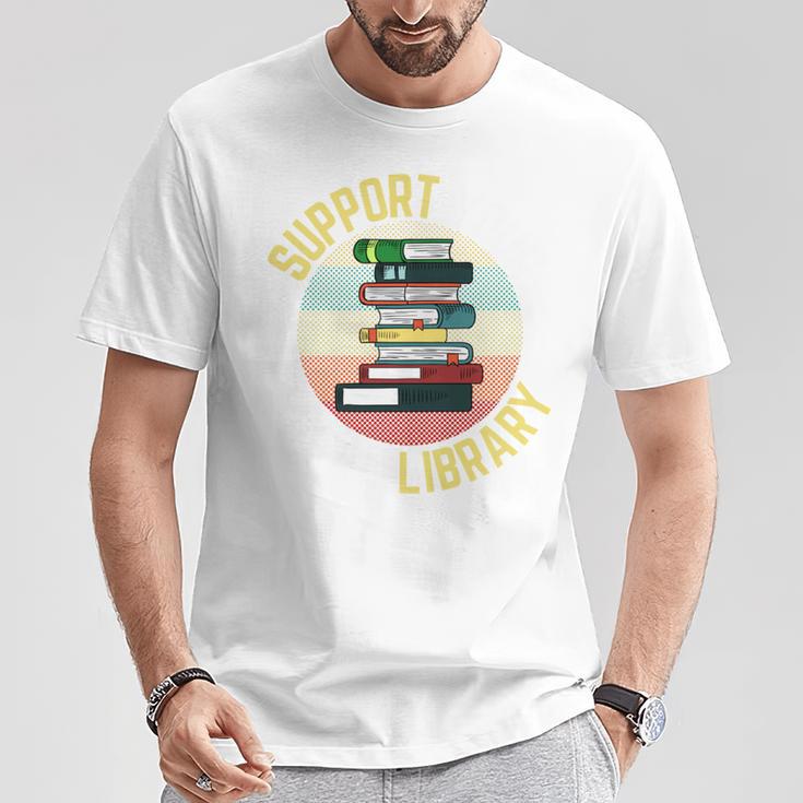Support Your Local Library Retro Librarian Vintage Read Book T-Shirt Unique Gifts
