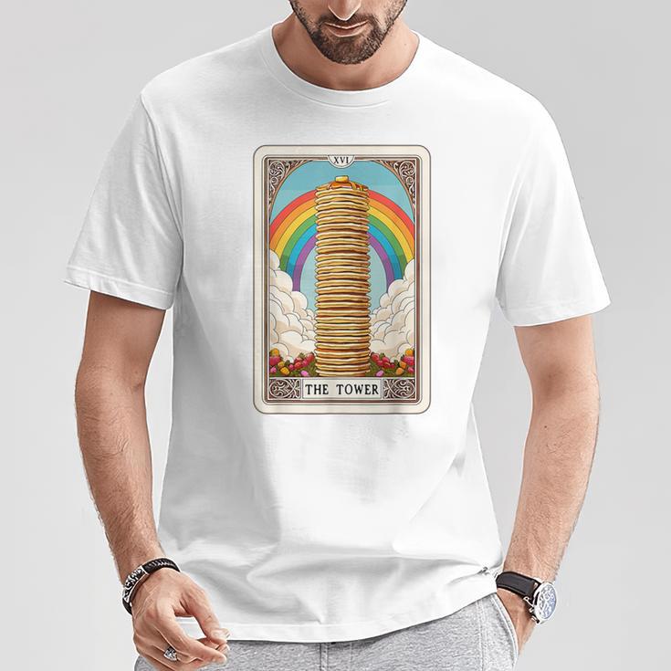 The Tower タロットカード パンケーキタワー 朝食 恋人 パンケーキ Tシャツ 面白い贈り物