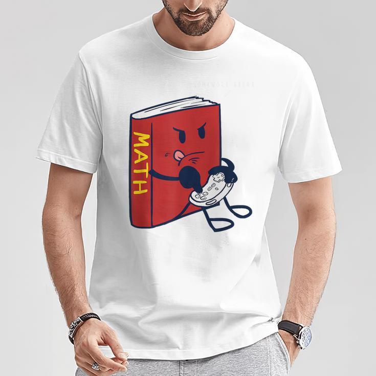 Trendy Graphic Math Book Gamer Homework Break T-Shirt Unique Gifts