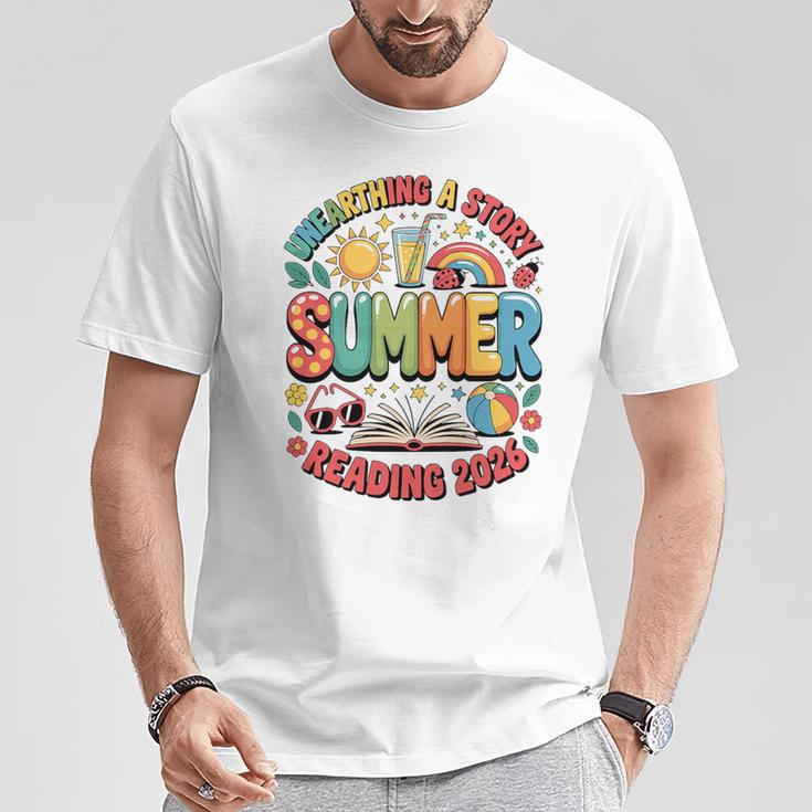 Unearth a Story Summer 2026 Summer Reading Program Book Premium Tri-Blend T-Shirt Unique Gifts