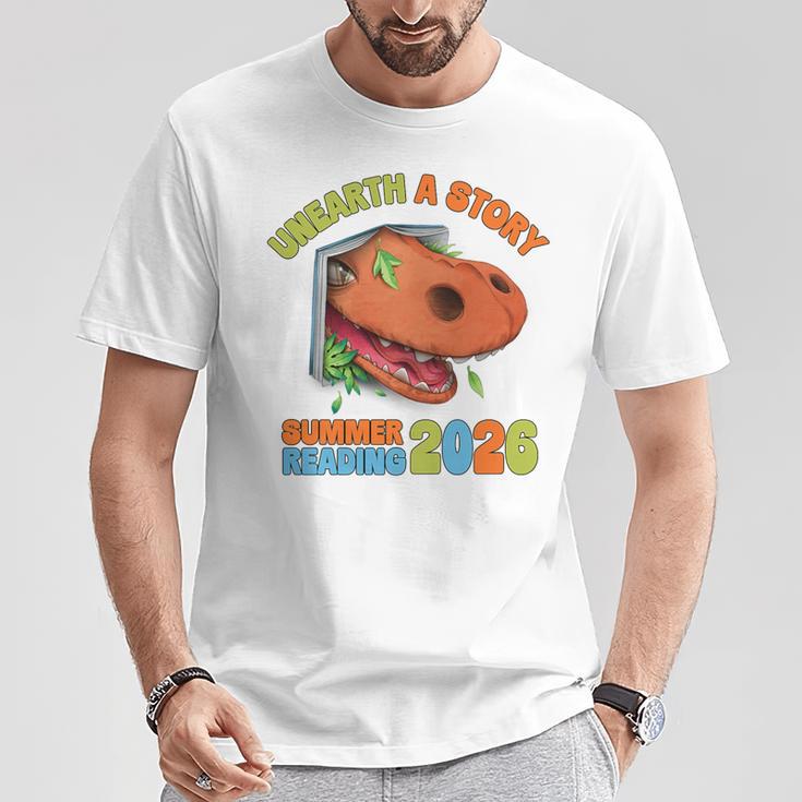 Unearth A Story Summer Reading 2026 Dinosaur Book Lover Dino Premium Tri-Blend T-Shirt Unique Gifts Unearth A Story Summer Reading 2026 Dinosaur Book Lover Dino Premium Tri-Blend T-Shirt Unique Gifts