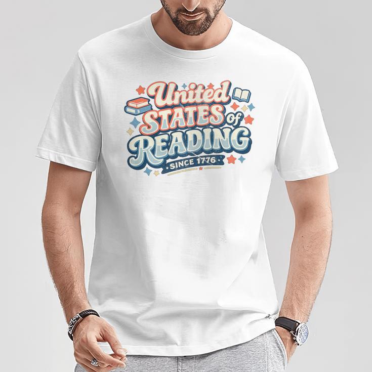 United States Of Reading Patriotic Book Lover Premium Tri-Blend T-Shirt Unique Gifts