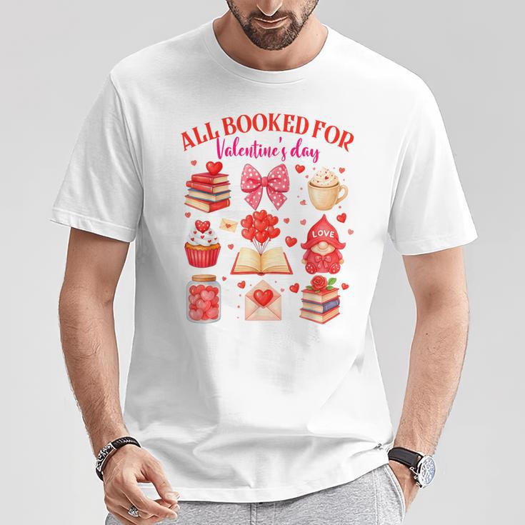 Valentines Reading Book Lover All Booked For Valentine's Day T-Shirt Unique Gifts
