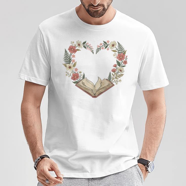 Vintage Book Lover Valentine Heart Premium Tri-Blend T-Shirt Unique Gifts