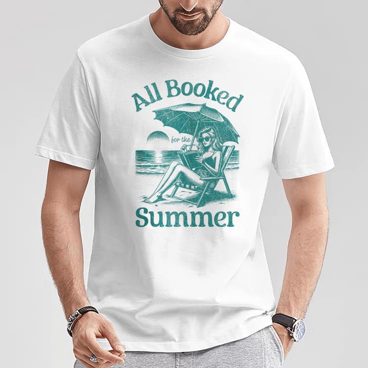 Vintage All Booked For The Summer Book Girl Summer Coquette T-Shirt Unique Gifts