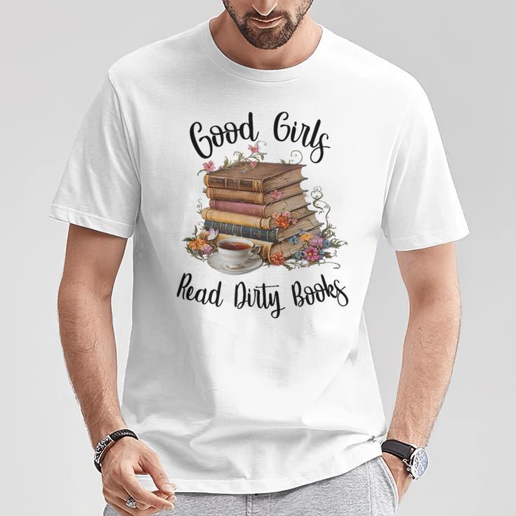 Vintage Fantasy Romance Lover Good Girls Read Dirty Books T-Shirt Unique Gifts