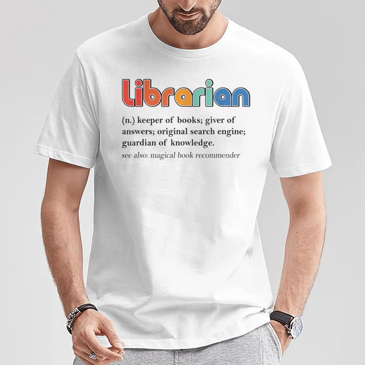 Vintage Librarian Definition Keeper Of Books Back To School T-Shirt Unique Gifts
