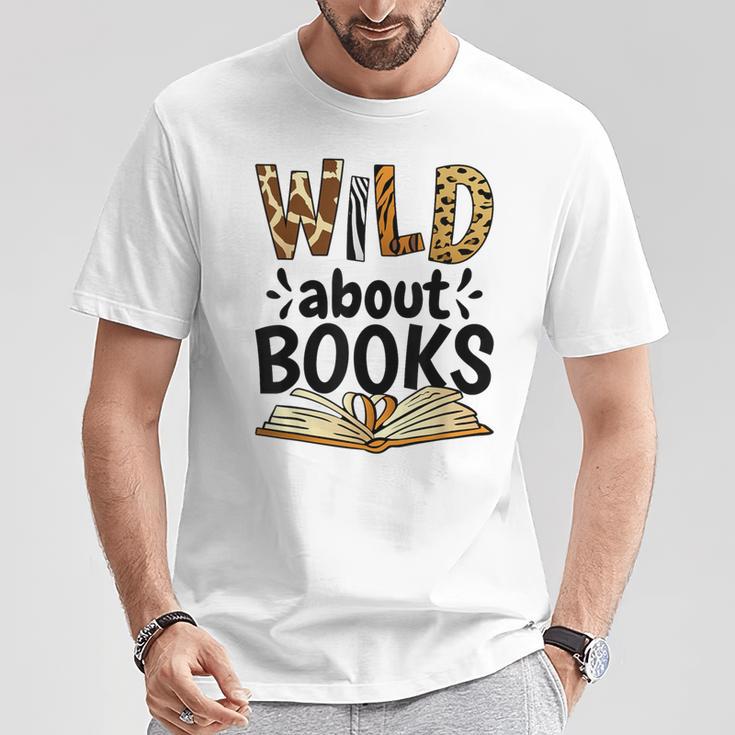 Wild About Books Booklover & Bibliophile T-Shirt Unique Gifts