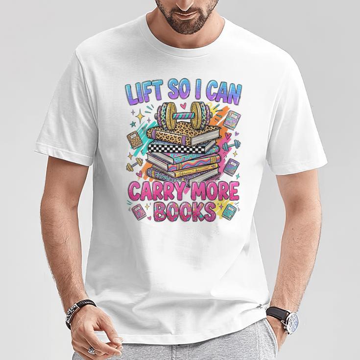 Women's Book Lover Fitness Mom Lifting Reading Humor Graphic T-Shirt Unique Gifts