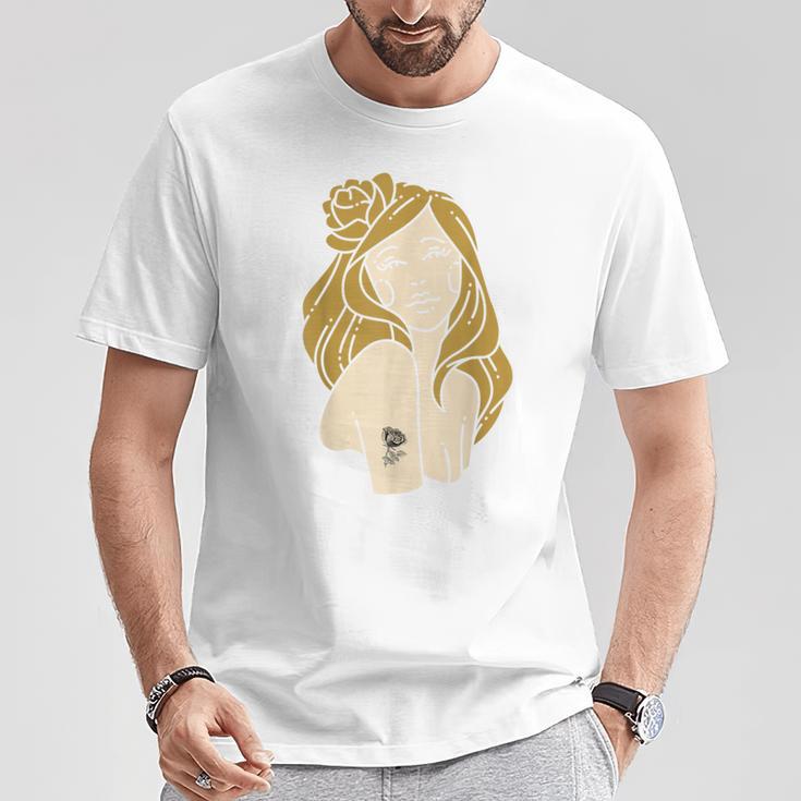 かわいいタトゥーガールファニーユニセックスデザインメンズレディースtシャツ Tシャツ 面白い贈り物