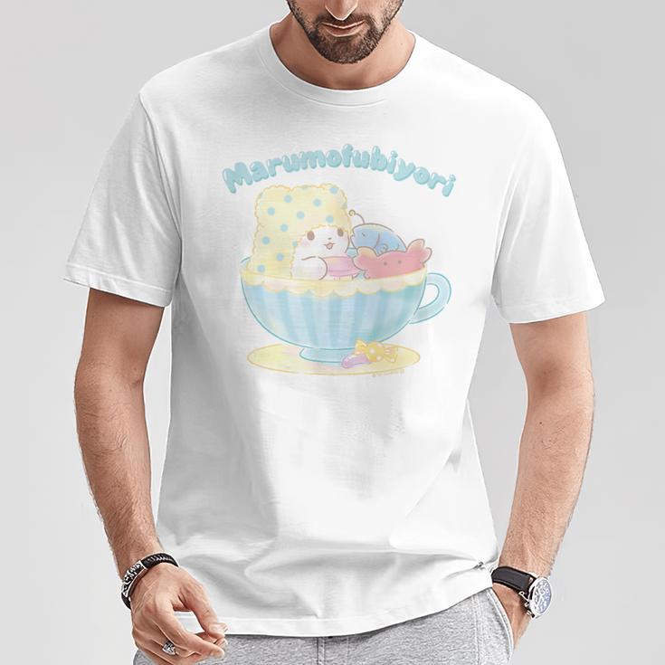 まるもふびより ティーカップ Tシャツ 面白い贈り物