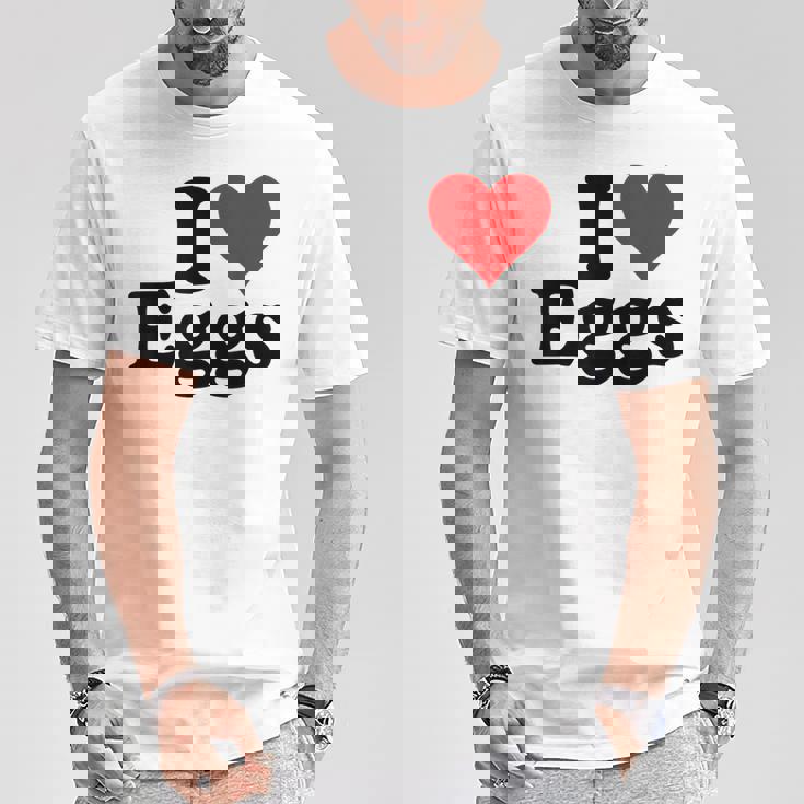 アイラブエッグアイハートエッグ Tシャツ 面白い贈り物