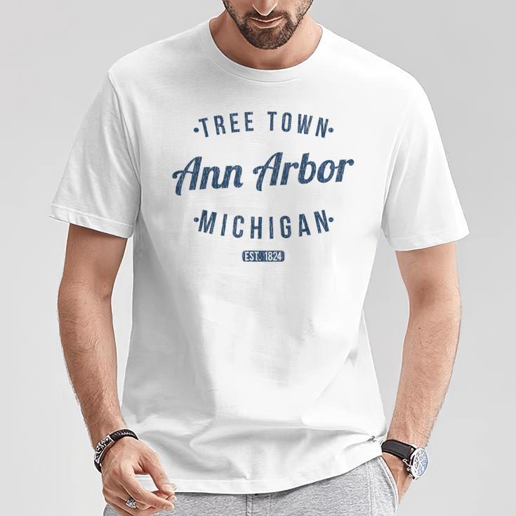 アナーバー ミシガン州 レトロ ヴィンテージ お土産 Mi アナーバー Tシャツ 面白い贈り物