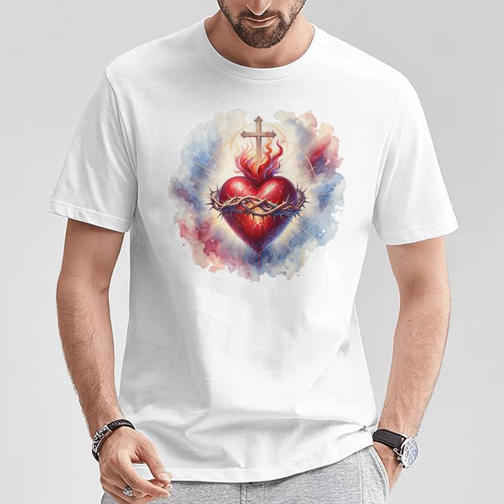 イエスの聖心 カトリック 献身 信仰 Tシャツ 面白い贈り物