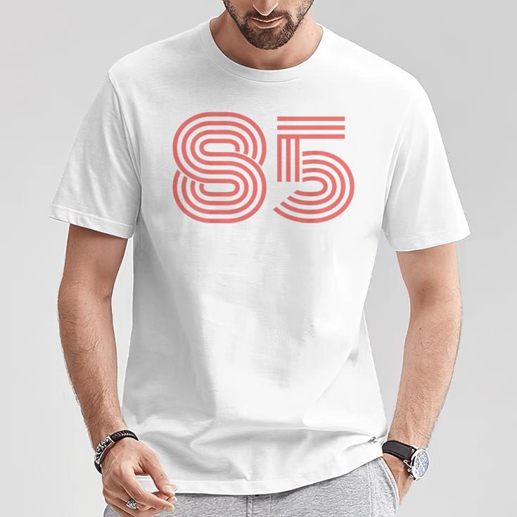 クールなレトロなレタリングジャージ、背番号85 1985 Tシャツ 面白い贈り物