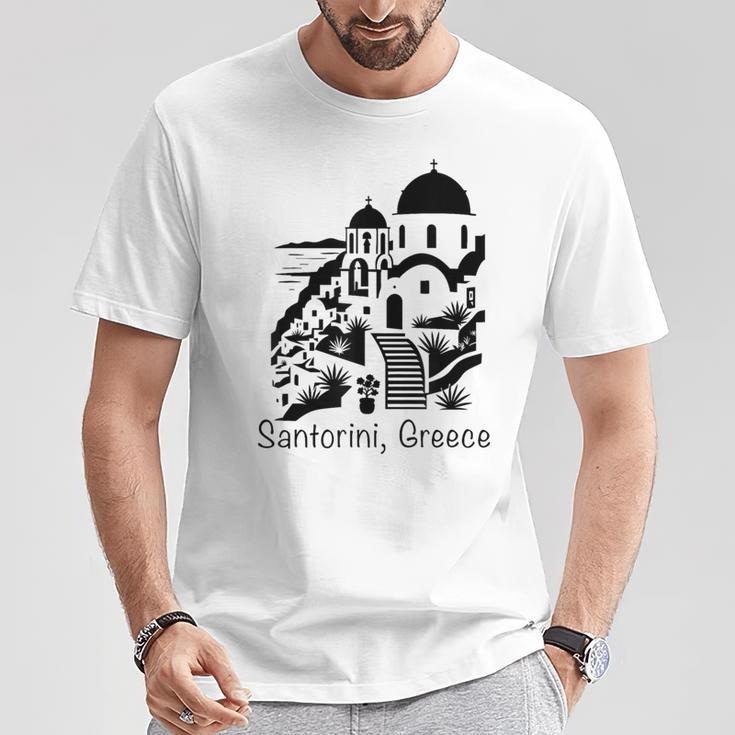 サントリーニ島 ギリシャ お土産 キクラデス諸島 エーゲ海 ギリシャ Tシャツ 面白い贈り物
