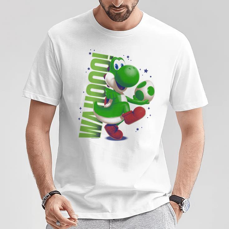 ザ・スーパーマリオギャラクシー・ムービー Action Yoshi 長袖tシャツ Tシャツ 面白い贈り物