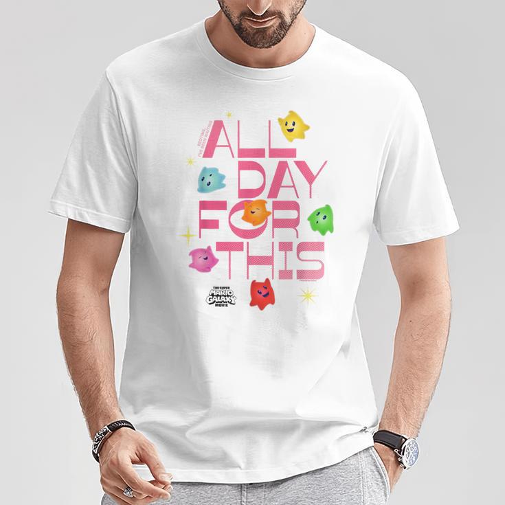 ザ・スーパーマリオギャラクシー・ムービー Luma Bedtime Crew Celebration Tシャツ 面白い贈り物