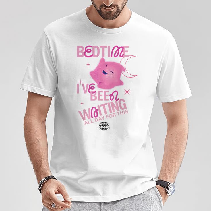 ザ・スーパーマリオギャラクシー・ムービー Pink Luma Bedtime Tシャツ 面白い贈り物