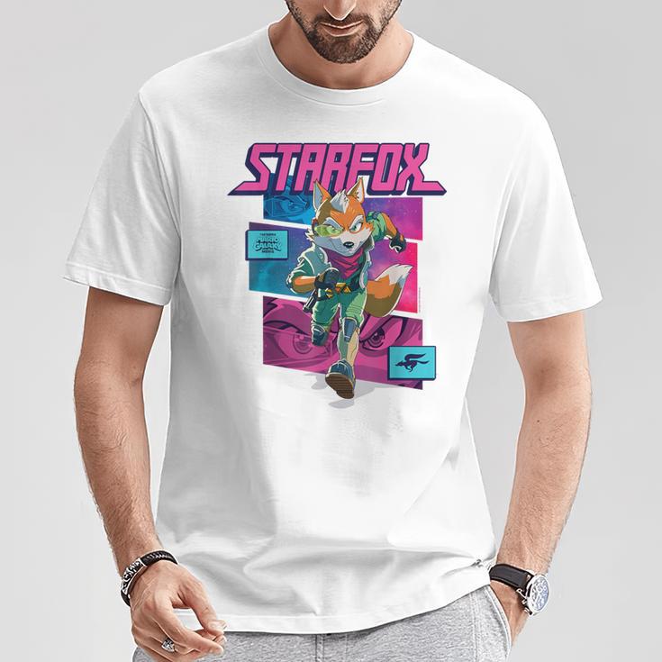 ザ・スーパーマリオギャラクシー・ムービーtarfox Fox Mccloud Action Tシャツ 面白い贈り物