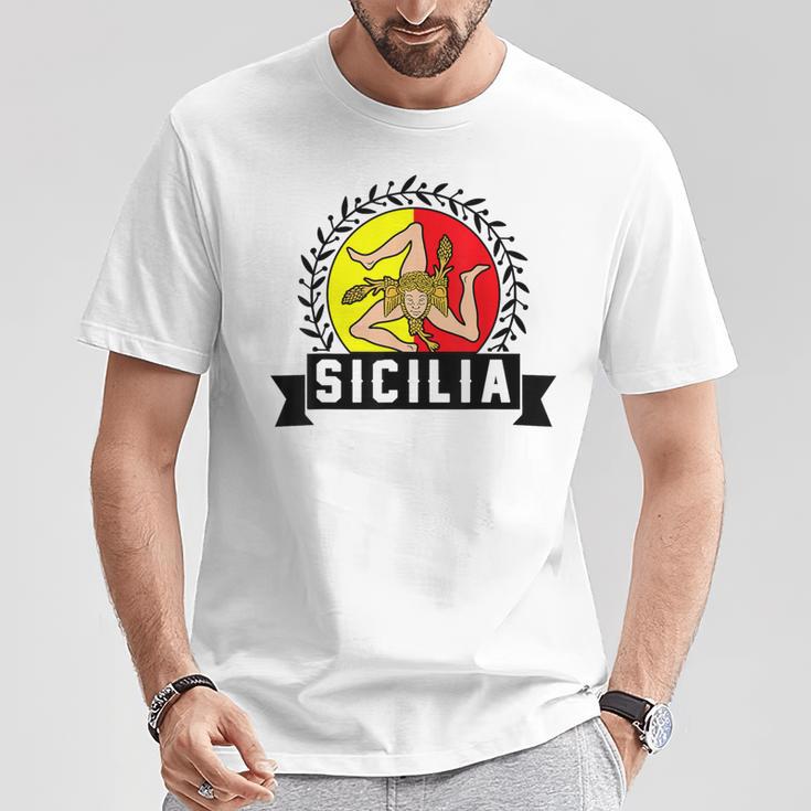 シチリア国旗 シチリア・パレルモ イタリア Tシャツ 面白い贈り物