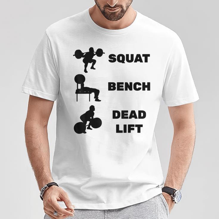 スクワットベンチデッドリフトパワーリフティング Tシャツ 面白い贈り物
